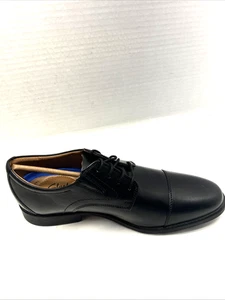 Clarks Whiddon Cap Men Oxford Shoe Black Leather Size 9 New in Box - Picture 1 of 8