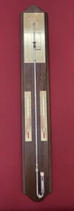 Thermomètre Baromètre A Mercure TORRICELLI Bois XXe Siècle Fonctionne - Foto 1 di 13