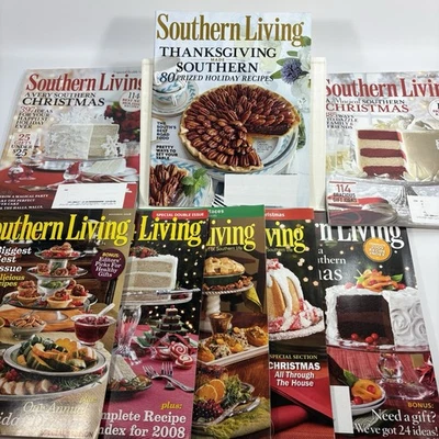 Southern Living Magazines Lot 8 Recipes Christmas Thanksgiving Decorating Travel - Image 1 of 4