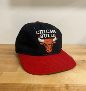 Vtg NBA Chicago Bulls Wool Black Starter Plain Logo SnapBack Hat - Picture 1 of 7