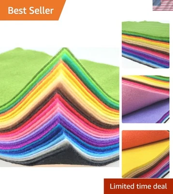 Thick 1.4mm Assorted Felt Sheet Pack - 28 Colors for Crafting Masterpieces - Image 1 of 4