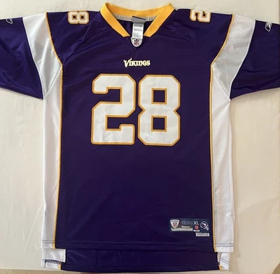 Camiseta cosida Adrian Peterson #28 Minnesota Vikings YOUTH XL Reebok Foto 1 de 4