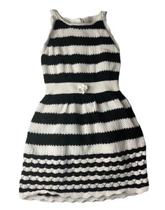 Janie And Jack Girls Stripe Knit Halter Dress Size 6 - Picture 1 of 8