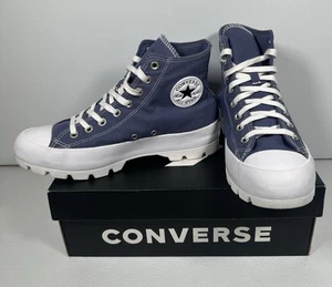 Zapatillas de plataforma CONVERSE CTAS con orugas altas de acero azul/blanco 571009C para mujer talla 10 - Imagen 1 de 14