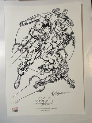 INVINCIBLE IRON MAN FIRMADO POR BOB LAYTON 13X9 ARMADURA GUERRAS IMPRESIÓN ARTÍSTICA LIMITADA 999 Foto 1 de 2