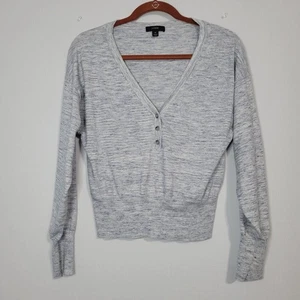 J.Crew v-neck pullover sweater size M light gray blue preppy office career wear - Picture 1 of 8