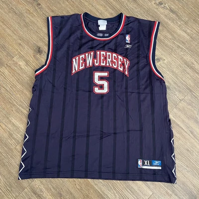Camiseta deportiva vintage Reebok NBA Jason Kidd #5 New Jersey Nets azul talla XLARGE XL Foto 1 de 4