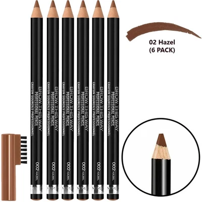 RIMMEL Professional Eyebrow Long Lasting Pencil With Brush Comb - Hazel *6 PACK* - Image 1 of 4