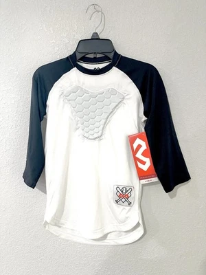 NUEVO CON ETIQUETAS Camisa McDavid Youth Hex Pad Sternum Raglán Manga 3/4 Negra Blanca Med Foto 1 de 4