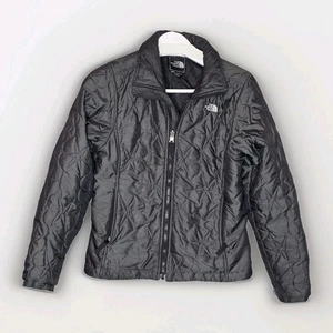 The North Face Cropped schwarze Steppjacke Mantel Damen Gr. Small durchgehender Reißverschluss - Bild 1 von 8