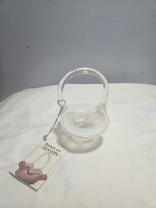 Vintage Fenton Mondstein Miniatur Korb mit Hängeetikett - Bild 1 von 13