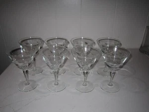 Vintage Libbey Glass Glenmore Etched Floral Champagne Crystal 6" Tall Set of 8 - Picture 1 of 12