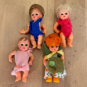 Vintage Lot 5 Sally Querzola Streichholz Puppen klein Hartplastik, verbunden, 3,5 Zoll - Bild 1 von 9