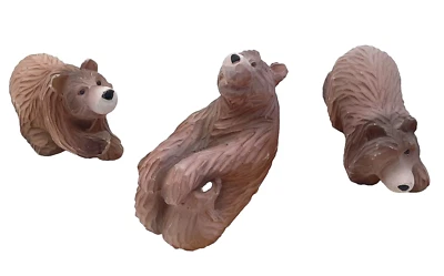 JUBI BEAR COLLECTION Heavy Resin Brown Bear Figurines Lot-of-3 - Image 1 of 4