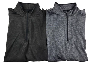 2 BCG Herren sportliches 1/4 Viertel Reißverschluss Shirt Langarm schwarz und grau Medium - Bild 1 von 13