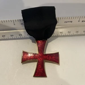 RITTER TEMPLER FREIMAURER BERÜHMTER ORDEN ROTES KREUZ JUWEL - Bild 1 von 2