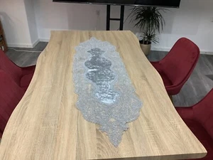 Ein prunkvoller Läufer. Traumhaft In Silber. Edel/ Festlich 1,40x0,37, Samt - Bild 1 von 4