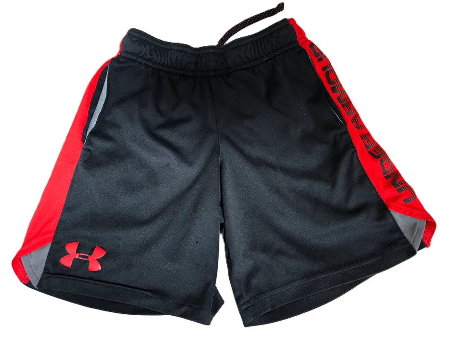 Boys Under Armour Black/Red XS Shorts - Image 1 of 1