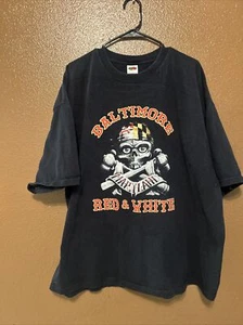 Camiseta de motociclista Hell’s Angels Baltimore roja y blanca Support Crew negra talla 3X - Imagen 1 de 4