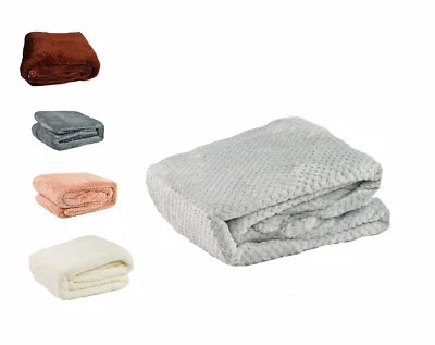 Kuscheldecke Waffel Mikrofaser 160x200 cm Flauschdecke Warm Weich Sofa Bettdecke - Bild 1 von 4