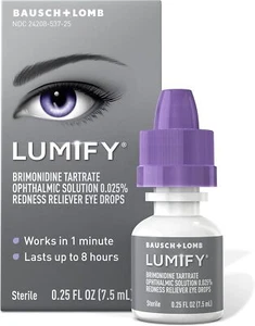 Gotas para los ojos con alivio de enrojecimiento, para ojos más blancos y brillantes, 0,25 fl oz (7,5 - Imagen 1 de 4