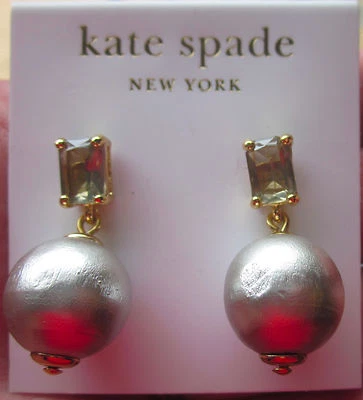 PENDIENTES COLGANTES ULTRA RAROS Kate Spade PEARL STREET DROP ORO 14k Relleno y CRISTAL  Foto 1 de 4