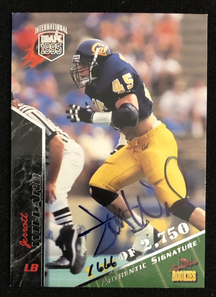 1995 Signature Rookies Football Jerrott Willard Cal #d 1666/2750 Auto Card #74 - Image 1 of 2