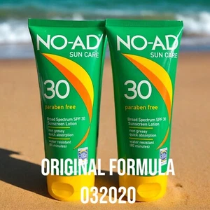 NO-AD Sunscreen Lotion BROAD SPECTRUM SPF 30, 5 oz. 4 - Pack READ - Picture 1 of 5