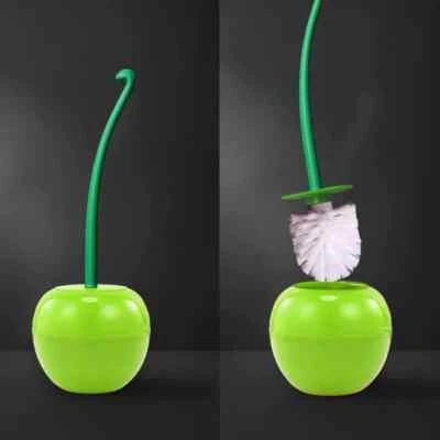 Unique Toilet Brush And Caddy Cherry Shape Standing Cleaning Bathroom With Lid - Imagem 1 de 3
