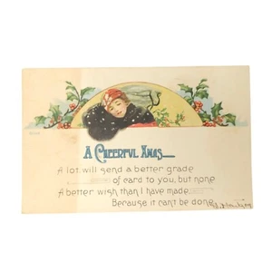 A Cheerful XMas A Lot Will Send a Better Grade of Card Postcard 1900s Vintage - Picture 1 of 8