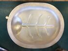 Vtg Century Silver Seal 14” Cast Aluminum Footed Meat Serving Platter Tray
