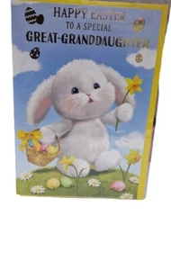 Tarjeta de Pascua de deseos de bisnieta encantadora de 8"" X 6"" tarjeta de Pascua gran nieta - Imagen 1 de 3