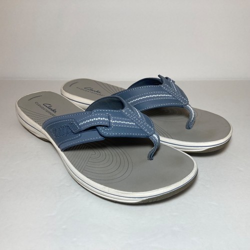 Clarks sandalo donna Cloudstepper Brinkley Jazz 9M blu sintetico comodo infradito