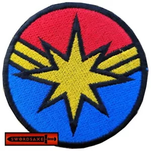 Embroidered Captain Marvel Inspire Iron On Sew Applique Patch Super Hero Cosplay - Picture 1 of 1