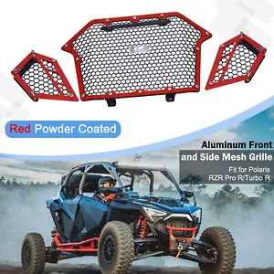 Alu Front Mesh Grille Fascia Grill for 2020-2025 Polaris RZR Pro R /Turbo R Red - Picture 1 of 24