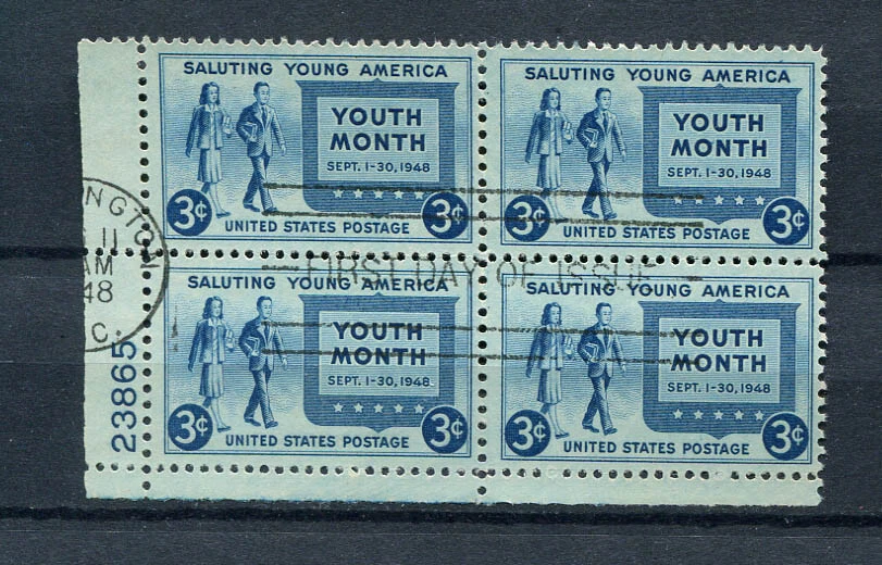 USA : Scott # 963 - Plate Block # 23865 - used - Image 1 of 1