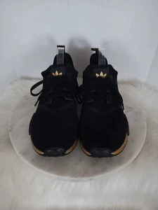 Adidas NMD_R1 STLT Primeknit Nero Oro Metallizzato Scarpe Sneakers Uomo Taglia 12 - Foto 1 di 13