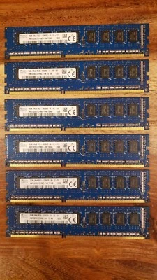 SIX STICKS x SK HYNIX 2GB 1RX8 PC3-10600E-9-12-D1 HMT325U7CFR8C-H9 TO AB - Image 1 of 2