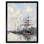 Eugene Boudin Deauville The Boat Basin 1887 Painting Wall Art Print Framed 12x16