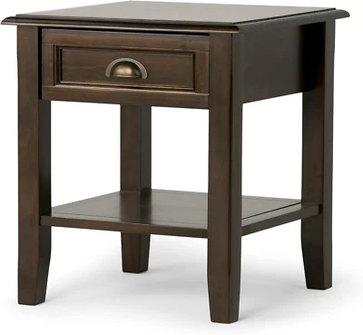 Burlington SOLID WOOD 18 Inch Wide Square Transitional End Side Table in Mahogan - Image 1 of 4