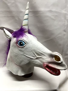 Unicorn Horse Mask~Harlem Shake~Rubber Panto Pride~Cosplay Overhead Head~New UK - Picture 1 of 7