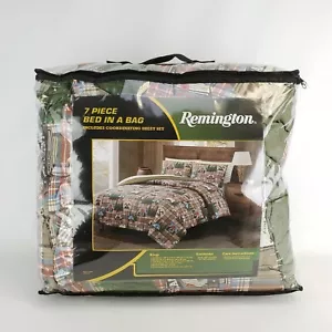 Remington 7 Piece King Comforter W/ Sheet Set Reversible Camping Outdoors Theme - Picture 1 of 3