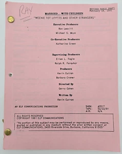 MARRIED... WITH CHILDREN / 1991 TV Script "Weenie Tot Lovers & Other Strangers" - Picture 1 of 12