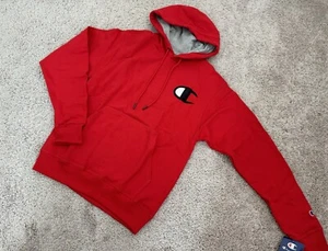 Champion Reverse Weave Big C Logo Hoodie Mens Size S Sweatshirt Red Color - Picture 1 of 8