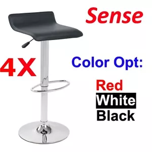 4x Sense PU Leather Bar Stool Kitchen Chair- White, Black or Red Color Post Free - Picture 1 of 1