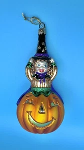 Antiguo Mundo Navidad Halloween Bruja Calabaza Vidrio Adorno - Imagen 1 de 6