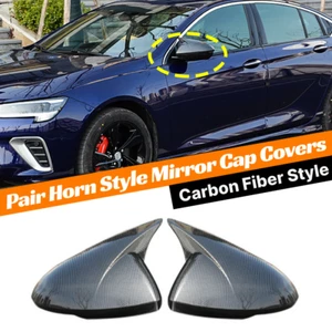 2X Carbon Look Side Wing Mirror Cover Caps For Vauxhall Insignia 2018-20 Astra K - Picture 1 of 4