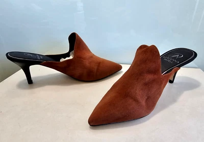 NUEVO PAPELL Mujer Talla 5.5, 6 Zueco de Cuero Deslizable Mula Bomba Sandalia Tacón Zapatos Foto 1 de 4