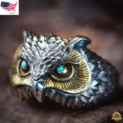 Moda 925 Plata Búho Animales Anillos para Mujer Fiesta Banda Joyería Regalo Ajustable Foto 1 de 2