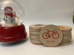 16Pcs Vehicles Memory Game Wooden Disc Matching Natural Toys Christmas Gift - Picture 1 of 11